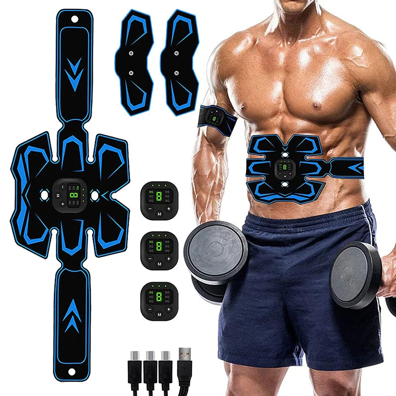 EMS Muscle Stimulator Belt – Rechargeable Abs & Fitness Trainer