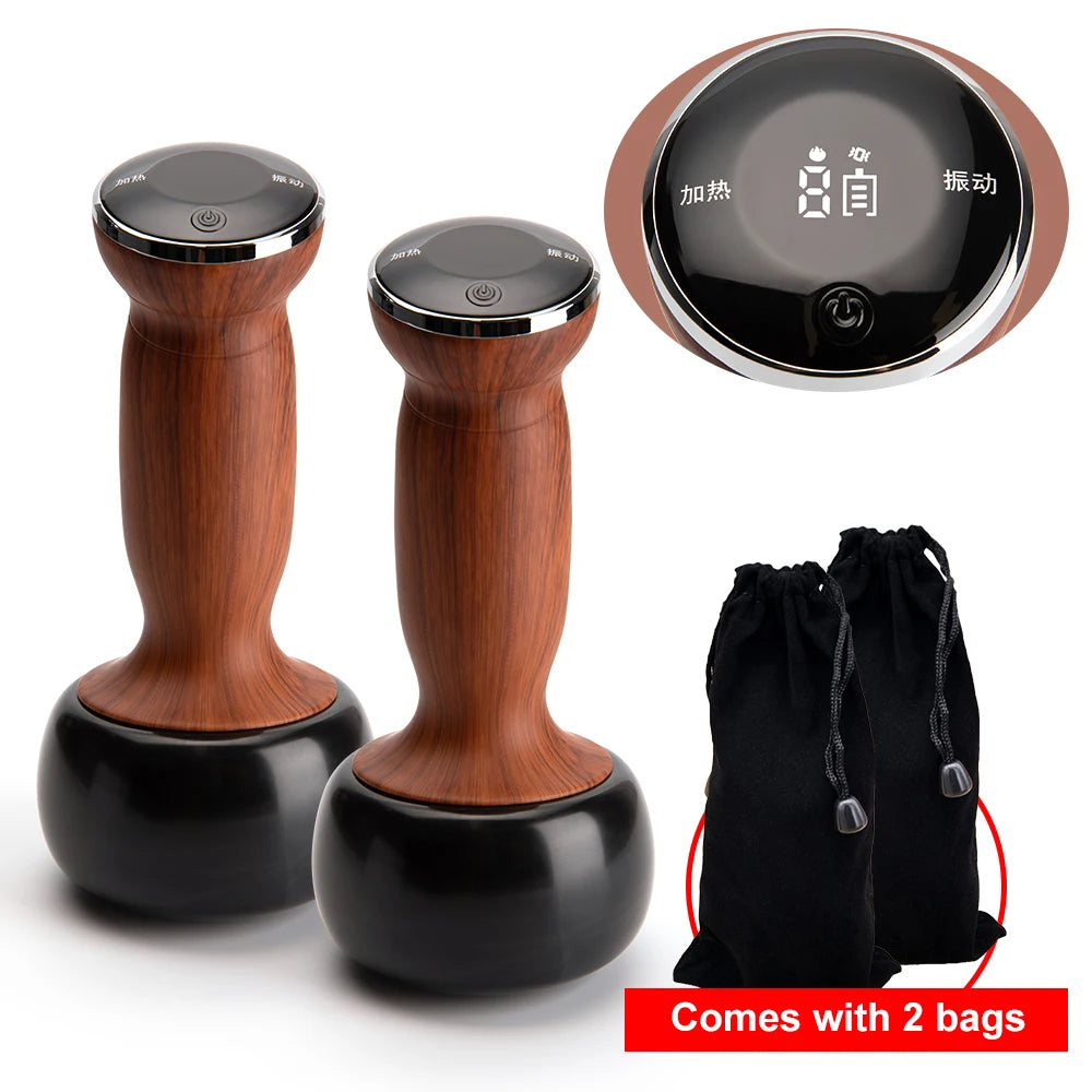 Electric Hot Stone & Gua Sha Massager – Wireless Heat Therapy Tool