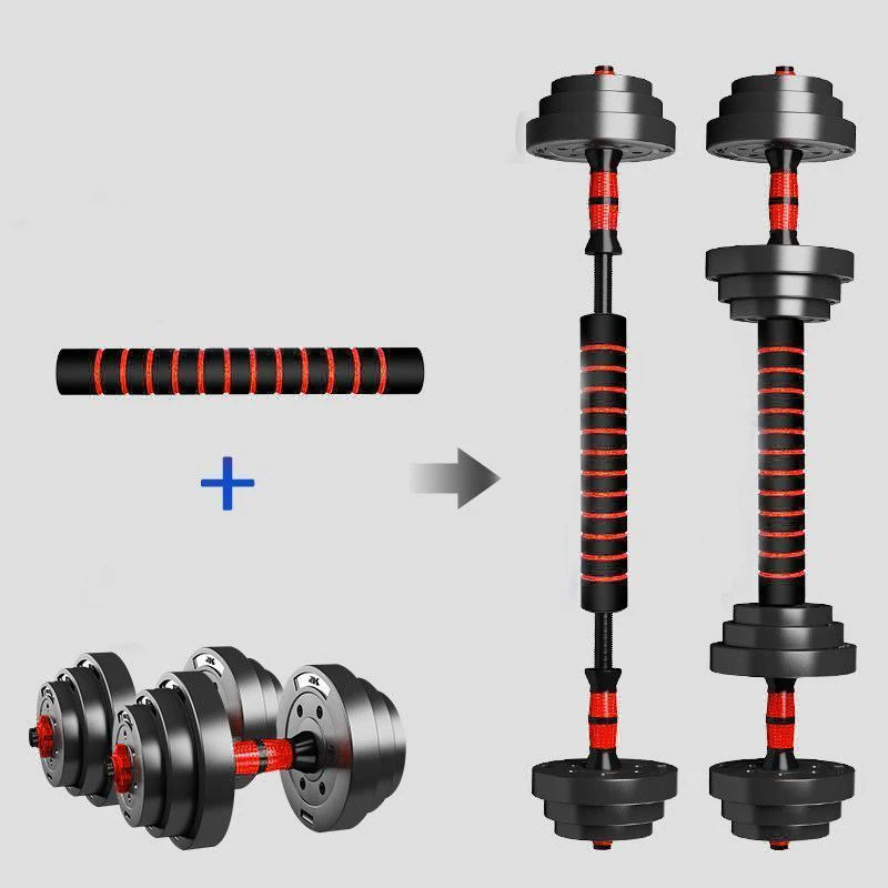 Home Gym Adjustable Dumbbell Barbell Weight Set (5–44 lbs)