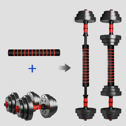 Home Gym Adjustable Dumbbell Barbell Weight Set (5–44 lbs)