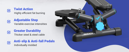 Twist Stair Stepper Machine with Bands