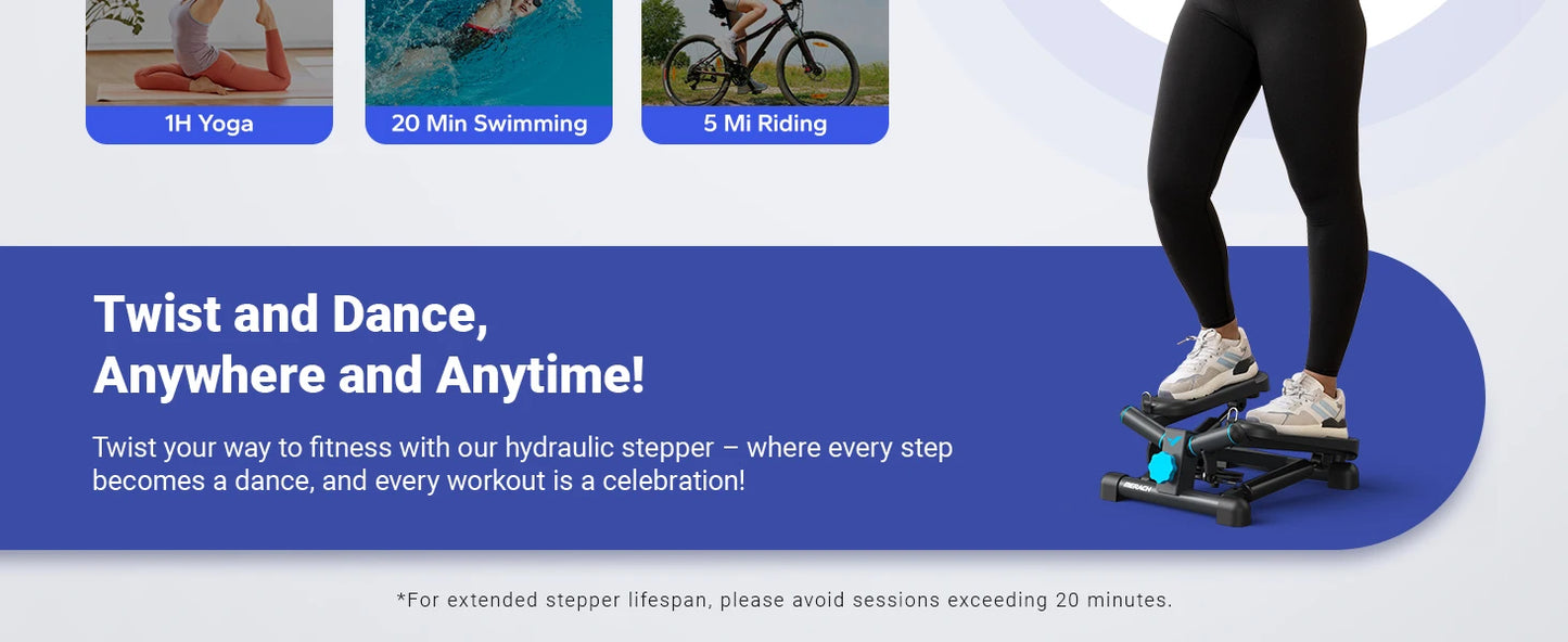 Twist Stair Stepper Machine with Bands