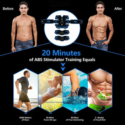 EMS Muscle Stimulator Belt – Rechargeable Abs & Fitness Trainer