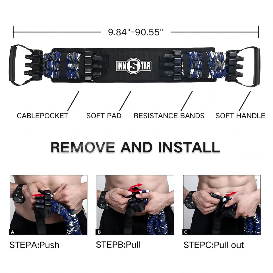 Elastic Resistance Band Set – Home Gym Strength Trainer