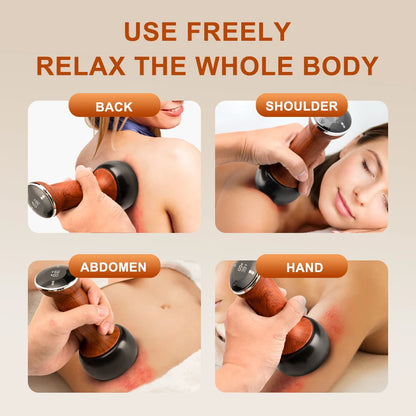 Electric Hot Stone & Gua Sha Massager – Wireless Heat Therapy Tool