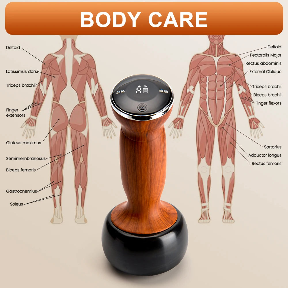 Electric Hot Stone & Gua Sha Massager – Wireless Heat Therapy Tool