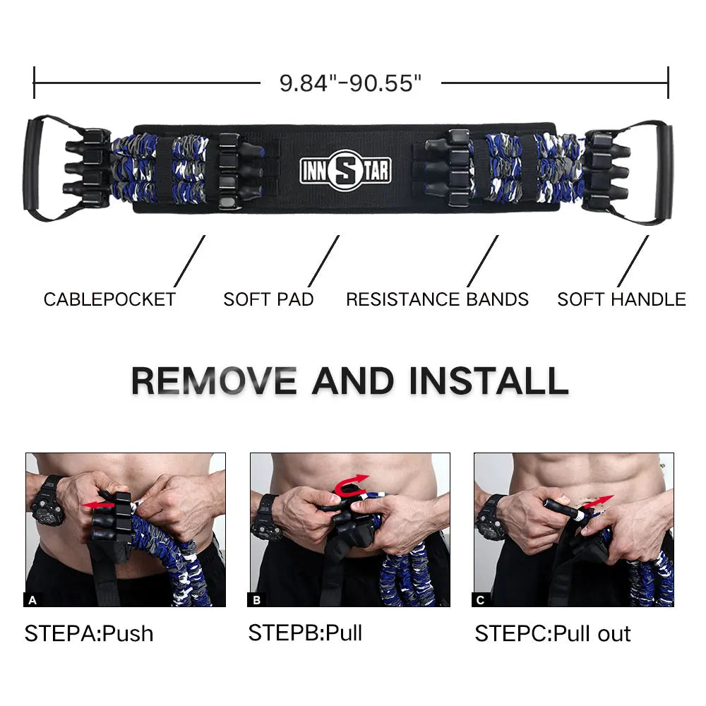 Elastic Resistance Band Set – Home Gym Strength Trainer