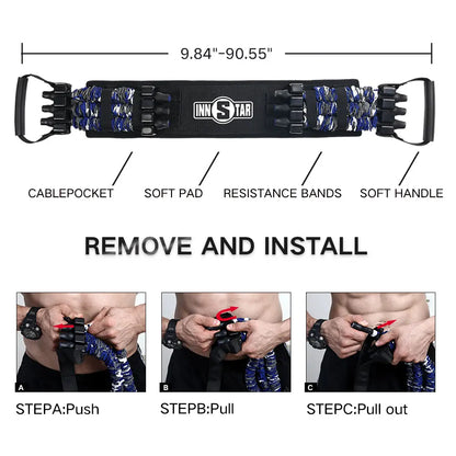 Elastic Resistance Band Set – Home Gym Strength Trainer