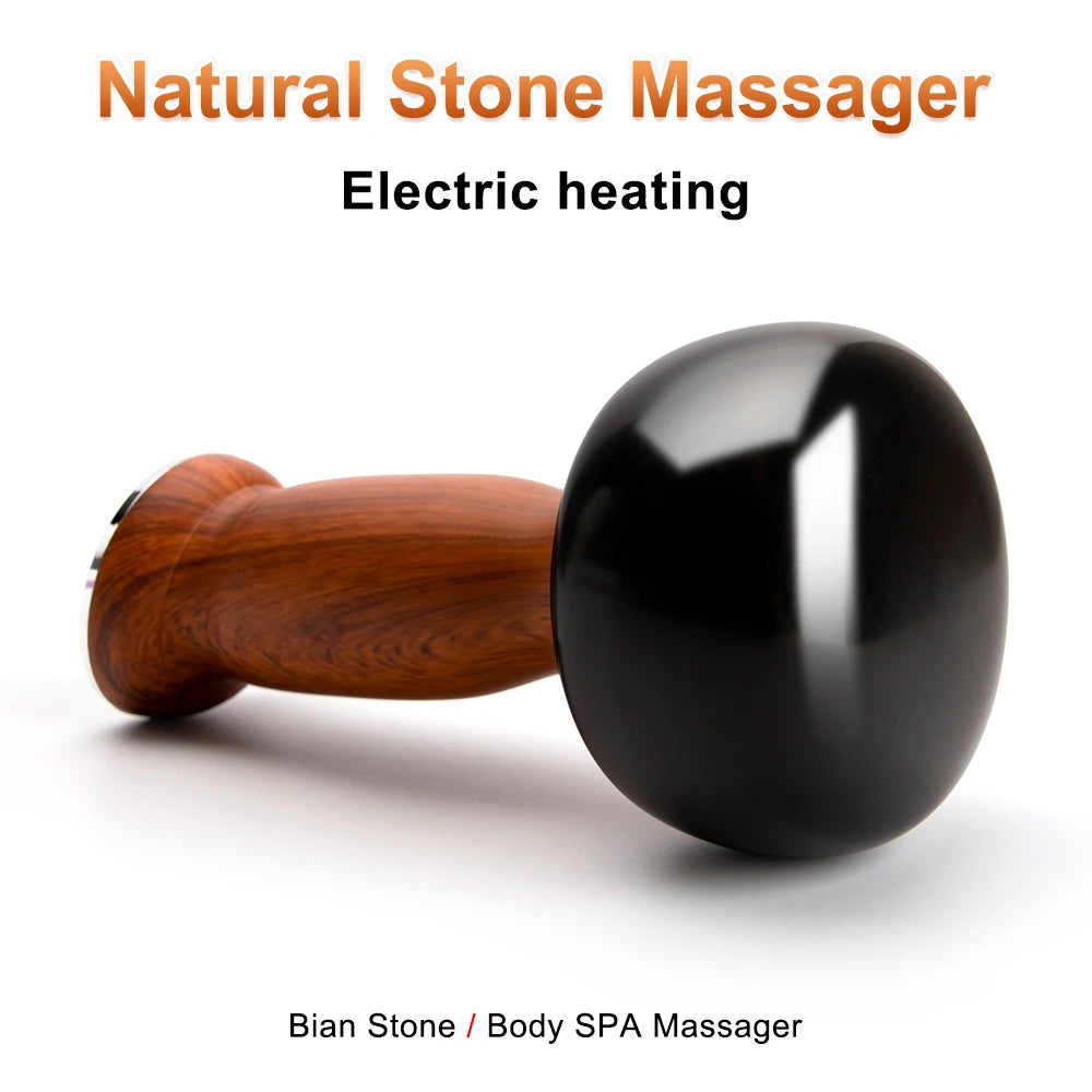 Electric Hot Stone & Gua Sha Massager – Wireless Heat Therapy Tool