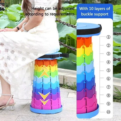 Portable Folding Telescopic Chair – Adjustable Height