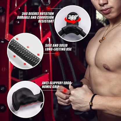 Ergonomic Fitness Pull Rope – 360° Training Equipment