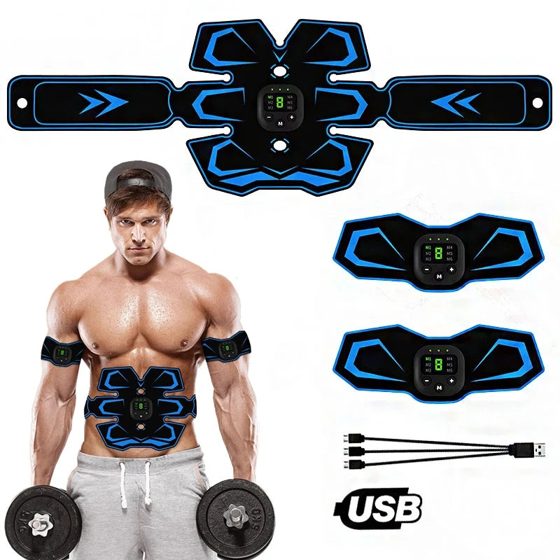 EMS Muscle Stimulator Belt – Rechargeable Abs & Fitness Trainer