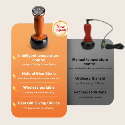 Electric Hot Stone & Gua Sha Massager – Wireless Heat Therapy Tool