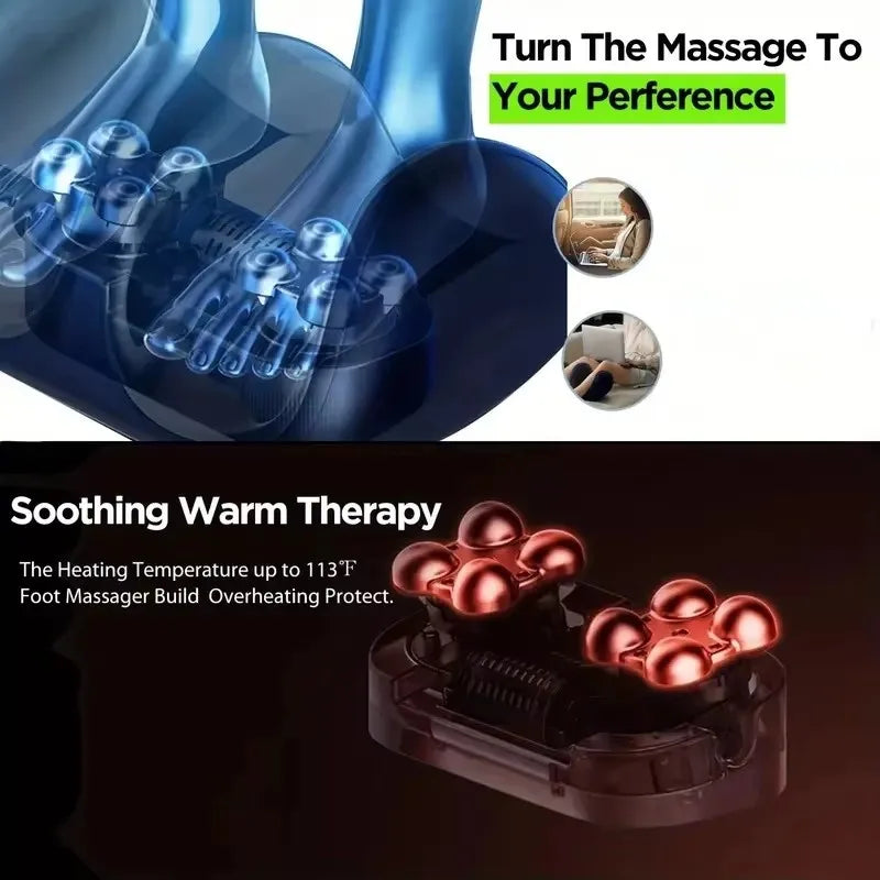 Smart Electric Leg & Foot Massager with Heat & Shiatsu Therapy