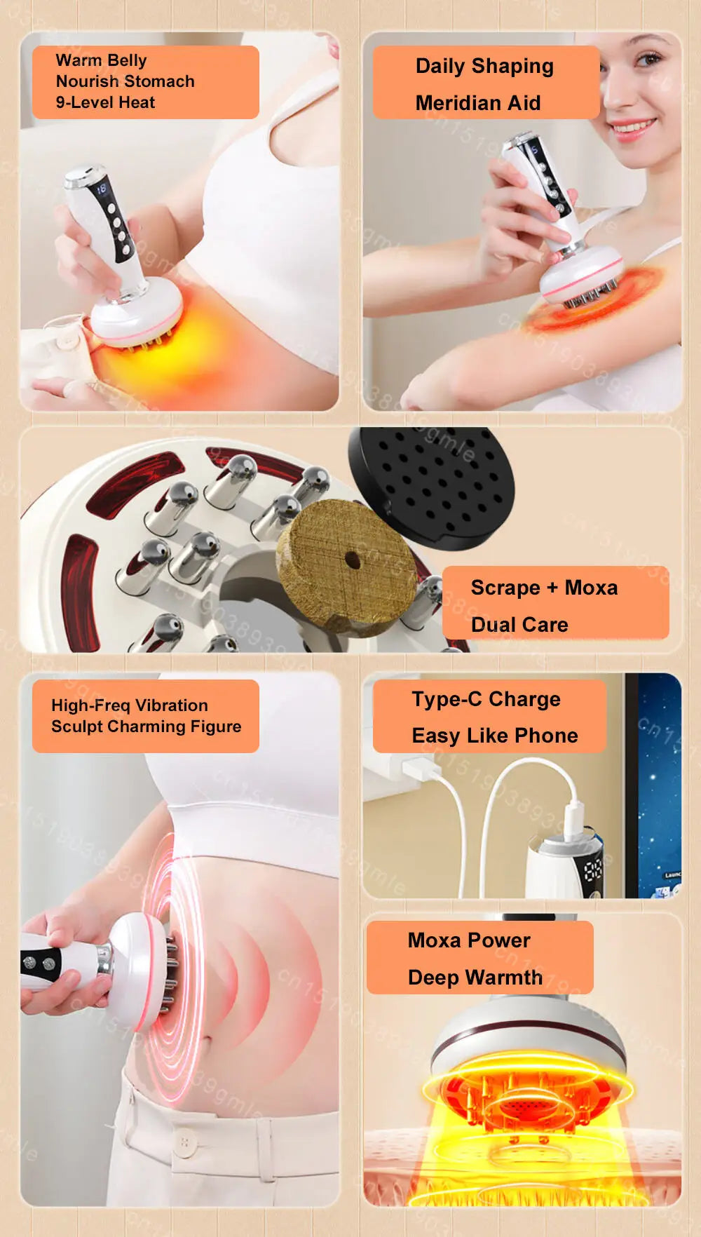 Electric EMS Gua Sha Massager – Red Light, Heat & Slimming Therapy