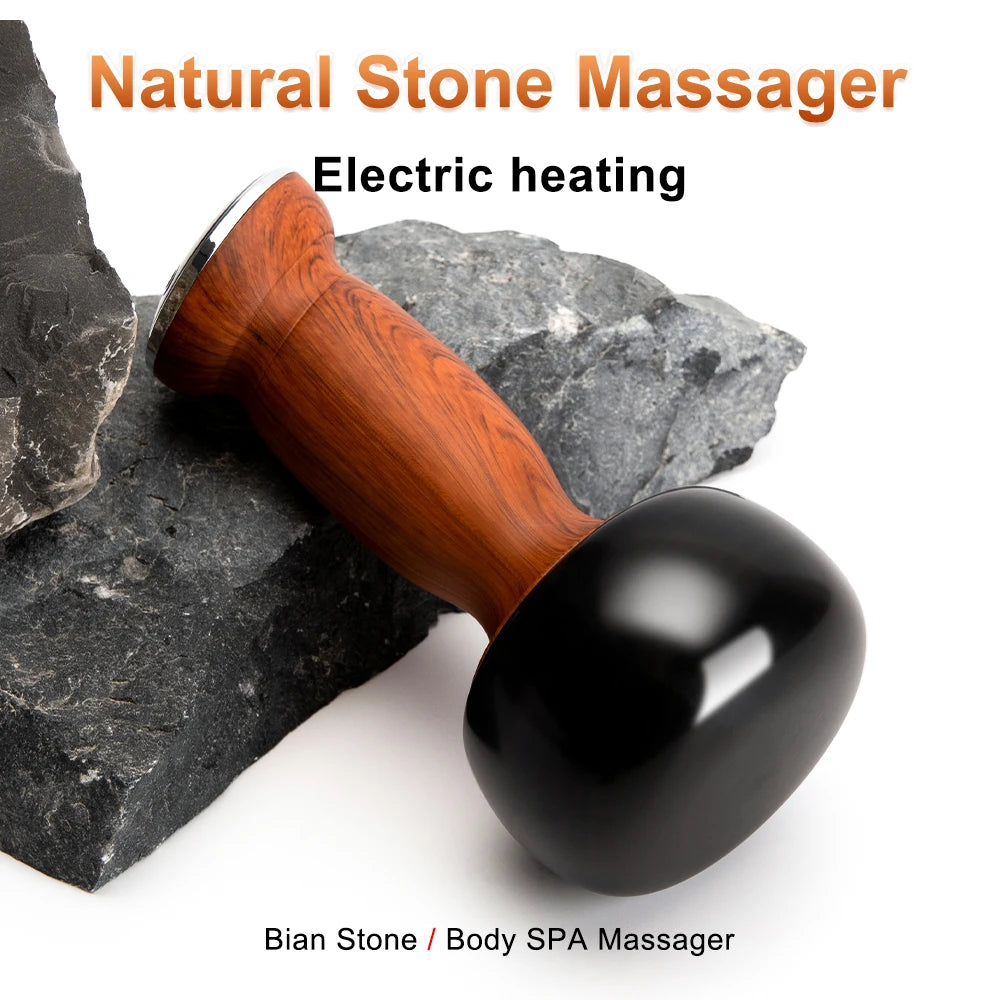 Electric Hot Stone & Gua Sha Massager – Wireless Heat Therapy Tool