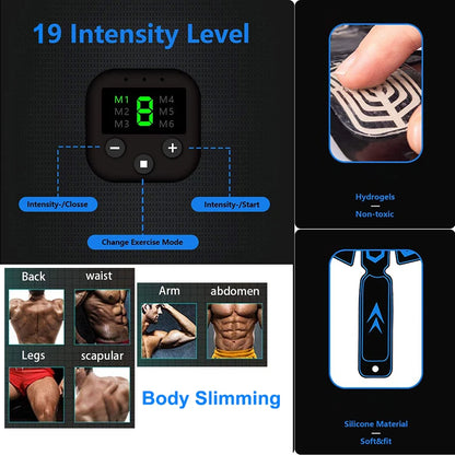 EMS Muscle Stimulator Belt – Rechargeable Abs & Fitness Trainer