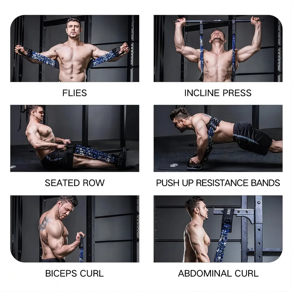 Elastic Resistance Band Set – Home Gym Strength Trainer